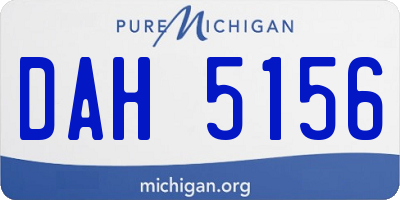 MI license plate DAH5156