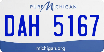 MI license plate DAH5167