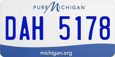 MI license plate DAH5178