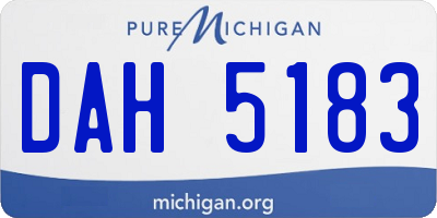 MI license plate DAH5183