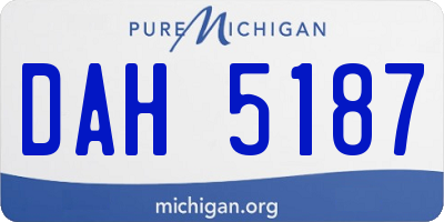 MI license plate DAH5187