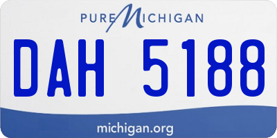 MI license plate DAH5188