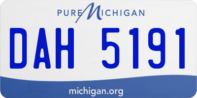 MI license plate DAH5191