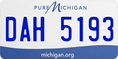 MI license plate DAH5193