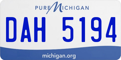 MI license plate DAH5194