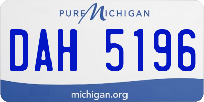 MI license plate DAH5196
