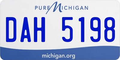 MI license plate DAH5198