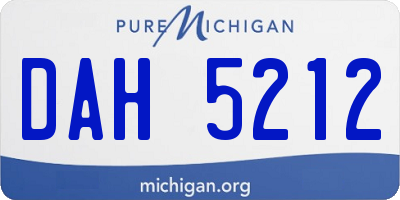 MI license plate DAH5212
