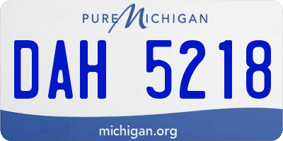 MI license plate DAH5218