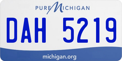 MI license plate DAH5219