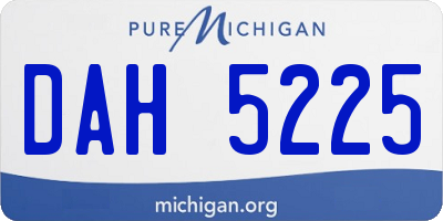 MI license plate DAH5225