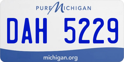 MI license plate DAH5229
