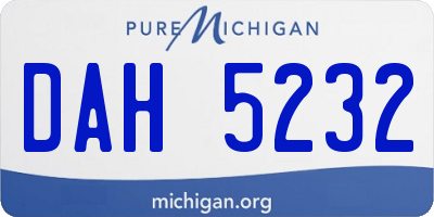 MI license plate DAH5232