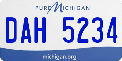 MI license plate DAH5234