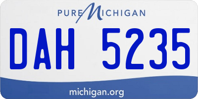 MI license plate DAH5235
