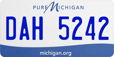 MI license plate DAH5242