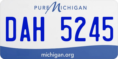 MI license plate DAH5245