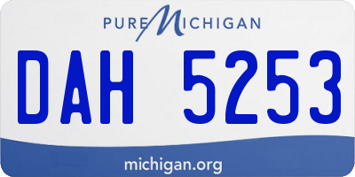 MI license plate DAH5253