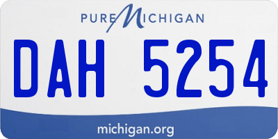 MI license plate DAH5254