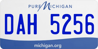 MI license plate DAH5256