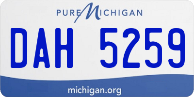 MI license plate DAH5259