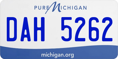 MI license plate DAH5262
