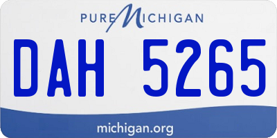 MI license plate DAH5265