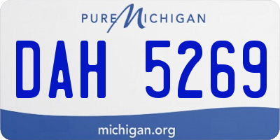 MI license plate DAH5269