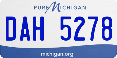 MI license plate DAH5278