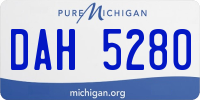 MI license plate DAH5280