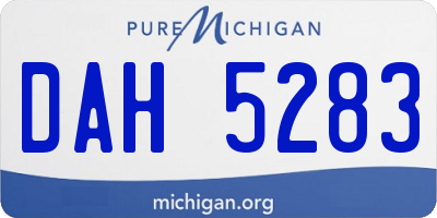 MI license plate DAH5283
