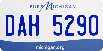MI license plate DAH5290
