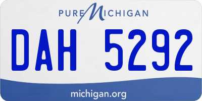 MI license plate DAH5292