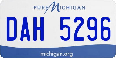MI license plate DAH5296