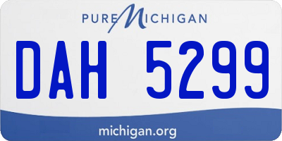 MI license plate DAH5299