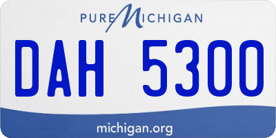MI license plate DAH5300