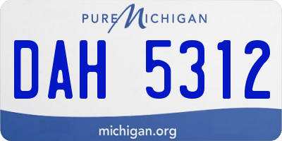 MI license plate DAH5312