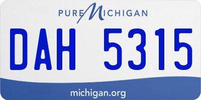 MI license plate DAH5315