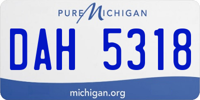 MI license plate DAH5318