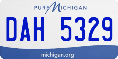 MI license plate DAH5329