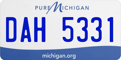 MI license plate DAH5331