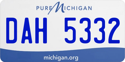 MI license plate DAH5332