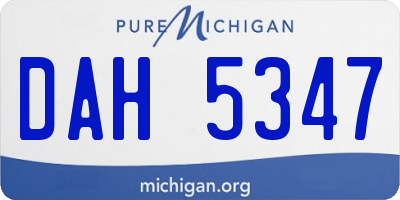 MI license plate DAH5347
