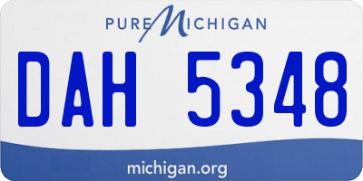 MI license plate DAH5348