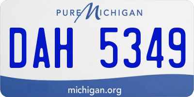 MI license plate DAH5349