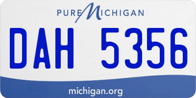 MI license plate DAH5356