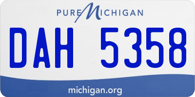 MI license plate DAH5358