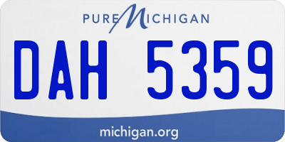 MI license plate DAH5359
