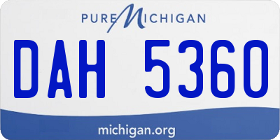 MI license plate DAH5360