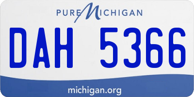 MI license plate DAH5366